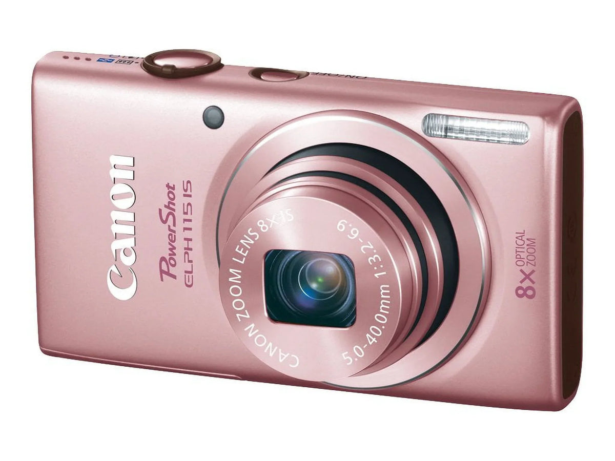 Canon PowerShot ELPH 115 IS - Digital camera - compact - 16.0 MP - 720p - 8x optical zoom - pink
