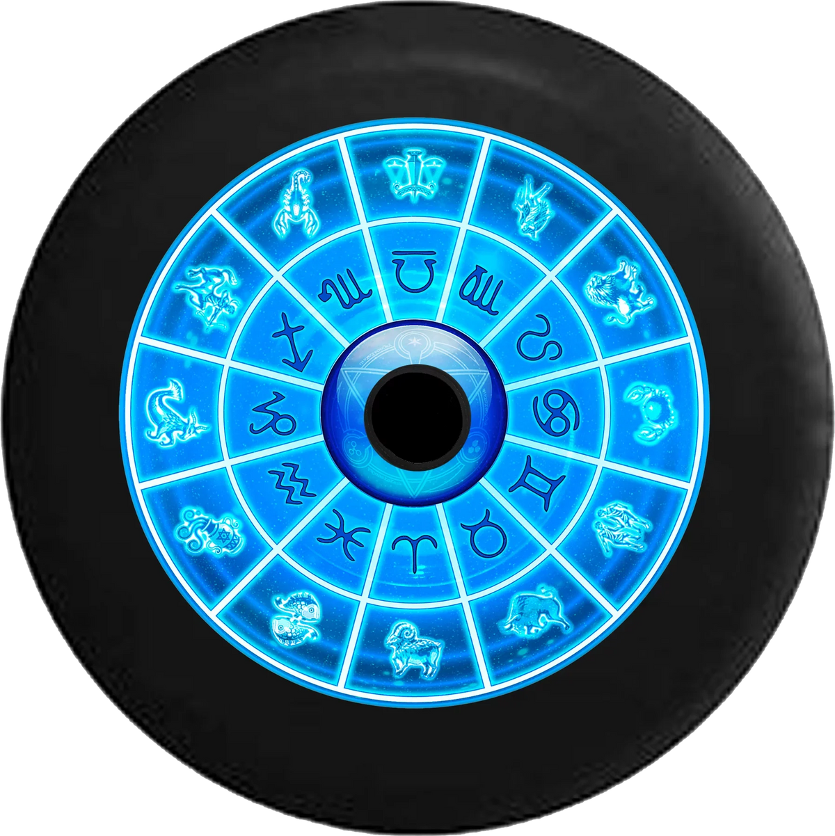 2018 2019 Wrangler JL Backup Camera Zodiac Astrological Signs Sun Stars Wheel Spare Tire Cover for Jeep RV 33 Inch