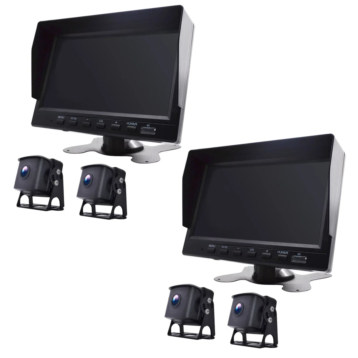7" Monitor DVR Driving Video Recorder with BSD for RV Truck Bus+2 Backup Camera