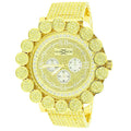 Canary Gold Tone Custom Pave Watch Solid Stainless Steel Back Genuine Diamond Dial Iced Out Flower Bezel Jo Rodeo Jojino