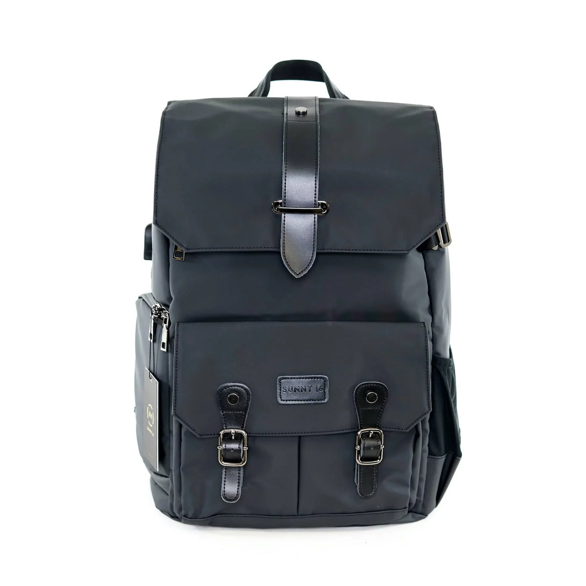 Sunny 16 Voyager Anti-Theft DSLR Digital Travel Camera Backpack Case with Adjustable Dividers and Side Access Zipper Pocket for Men Women- Works with Canon, Nikon, Sony and More (Tarpaulin, Black)