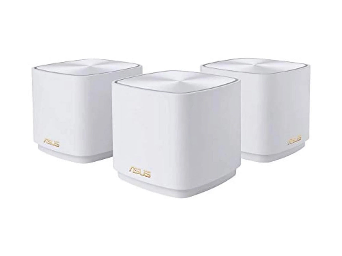 ASUS ZenWiFi AX1800 Dual-Band Mesh WiFi 6 System (XD4) - 3 Pack White, coverage up to 4,800 sq.ft & 25+ devices, 1800Mbps, AiMesh,  Lifetime Free Internet Security, Parental Control, Easy Setup