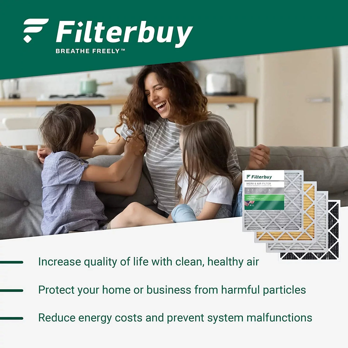 Filterbuy 20x25x6 MERV 11 Pleated HVAC AC Furnace Air Filters for Aprilaire Space-Gard 201/2200 / 2250 (2-Pack)