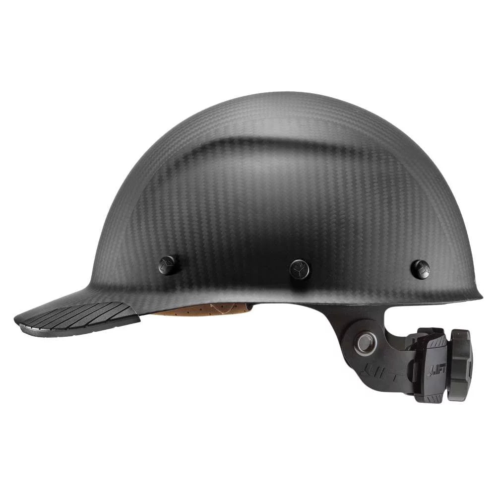 Lift Safety Hard Hat Dax Matte Black Carbon Fiber Cap Style