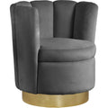 Homestock Seaside Serenity Velvet Upholstered Accent Chair with Durable Gold Steel Swivel Base, 30-inch W x 27-inch D x 31-inch H
